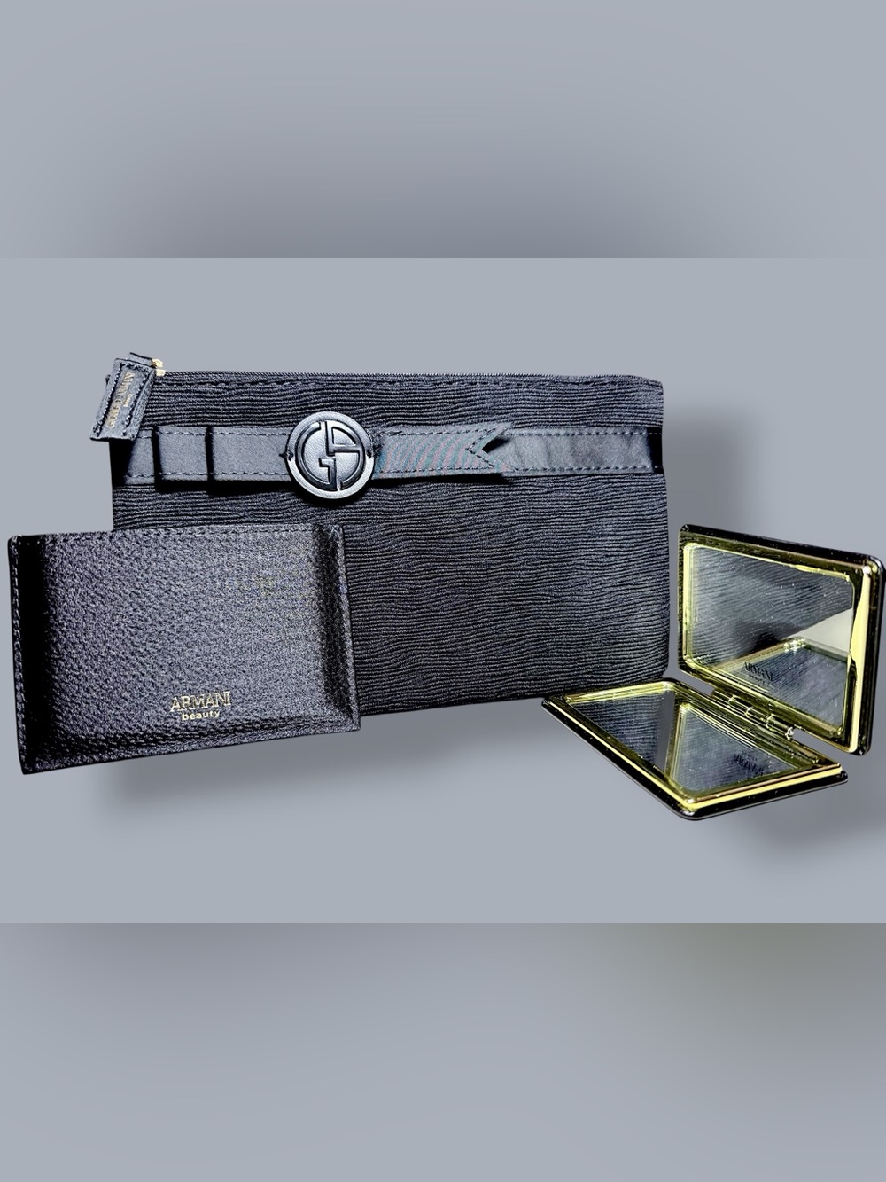Giorgio Armani Beauty Pouch & Compact Mirror Set